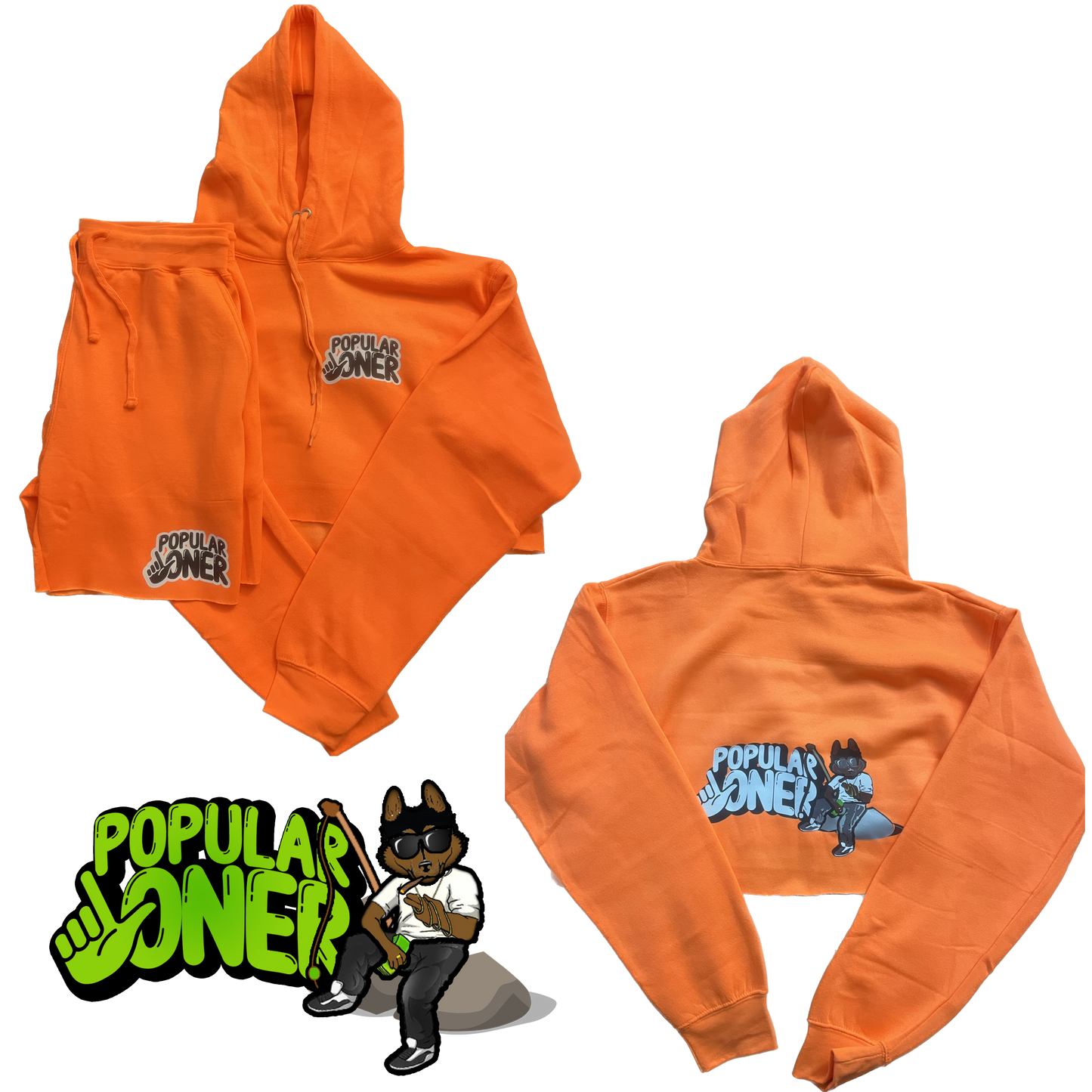 POPULAR LONER WOMENS CROP SHORT SET
